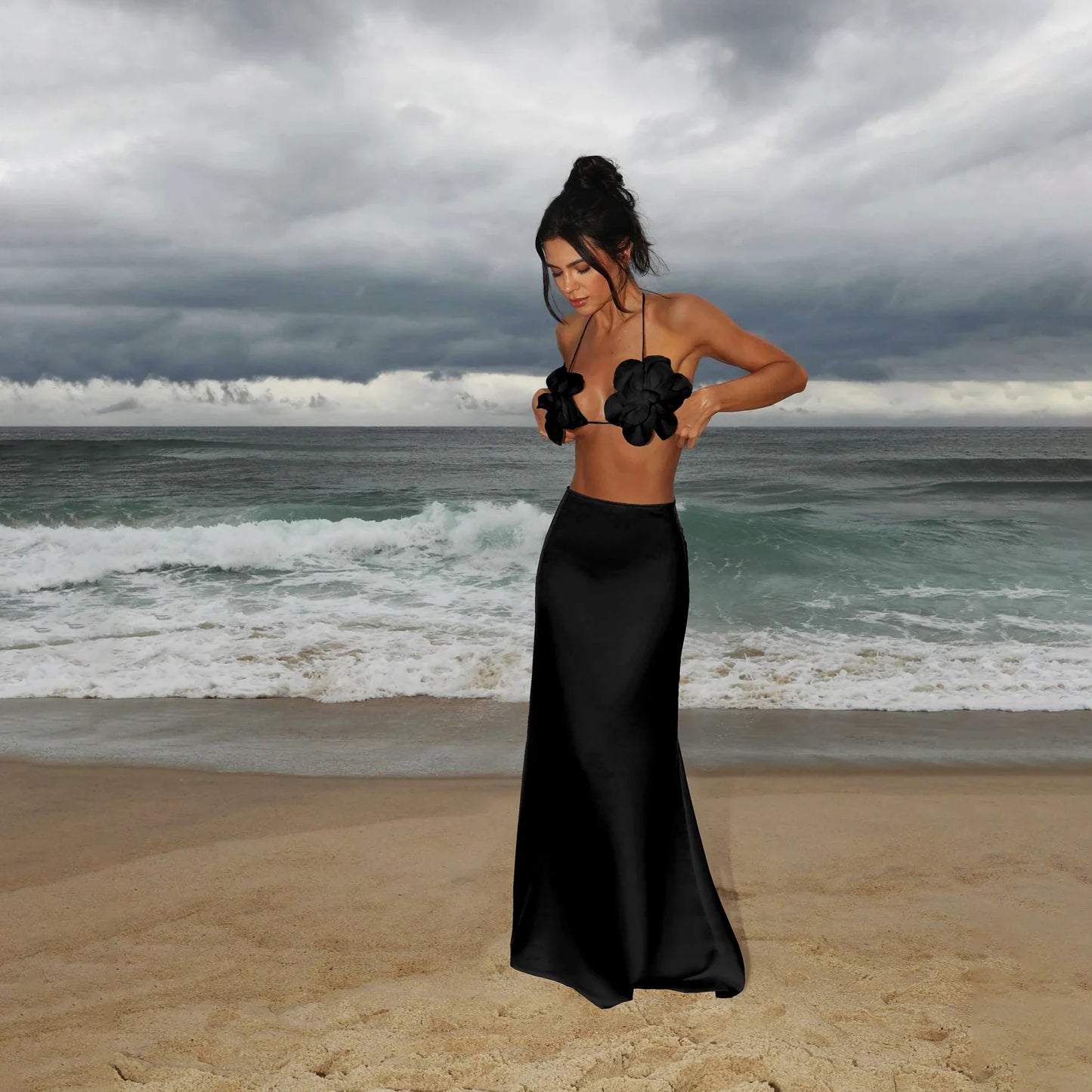 3 pcs Bikini with Skirt Swimwear 