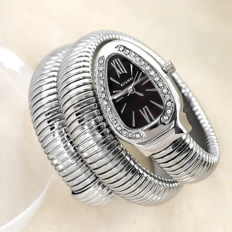 Serpentine-Inspired Bangle Watch