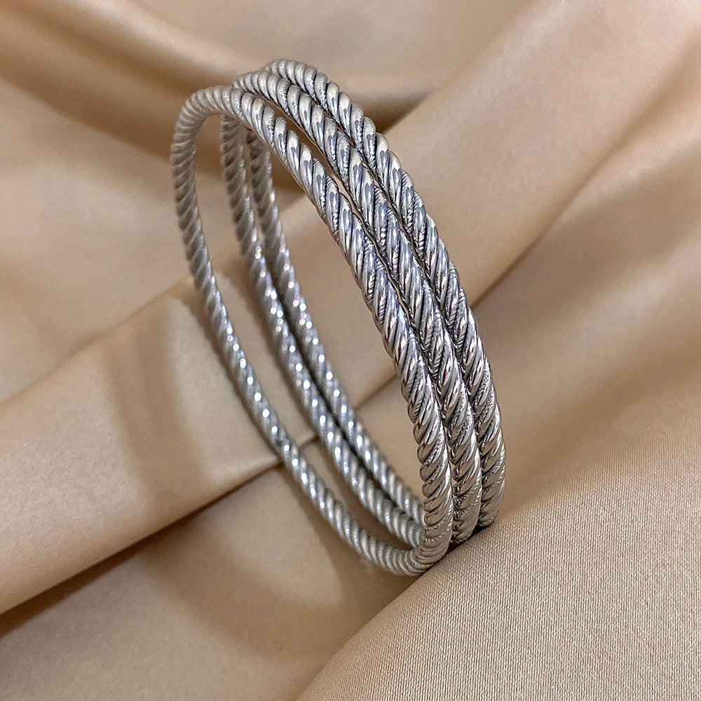 Twisted Three-Piece Bangle Set