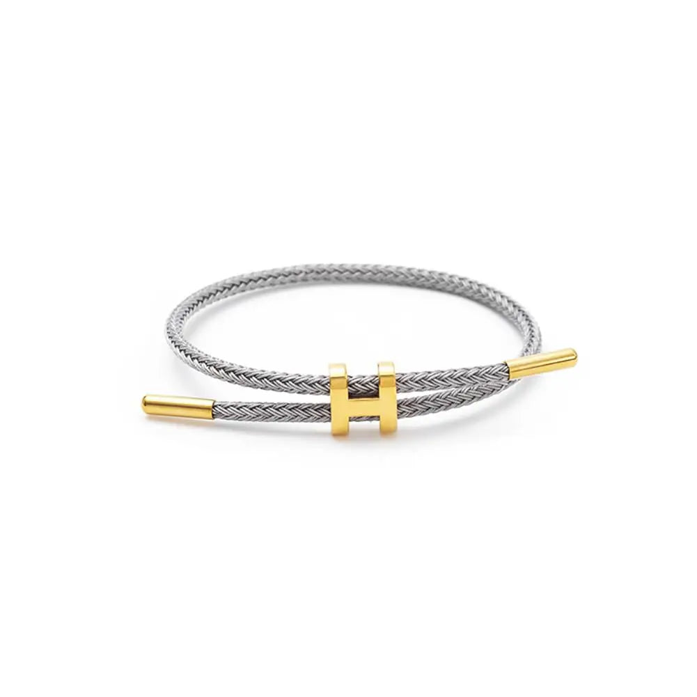 Braided Cord "H" Buckle Bracelet
