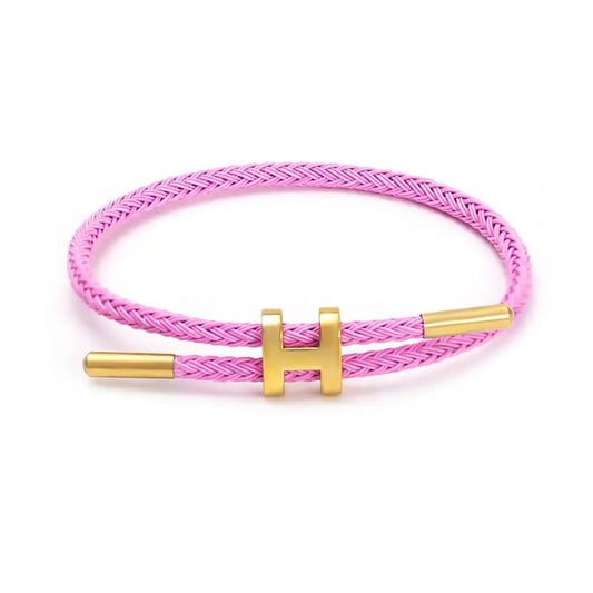 Braided Cord "H" Buckle Bracelet
