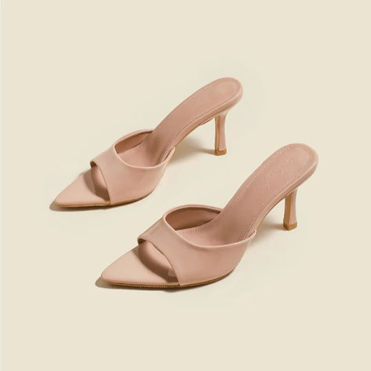 Pointed-Toe Slip-On Heels