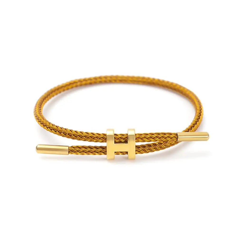 Braided Cord "H" Buckle Bracelet