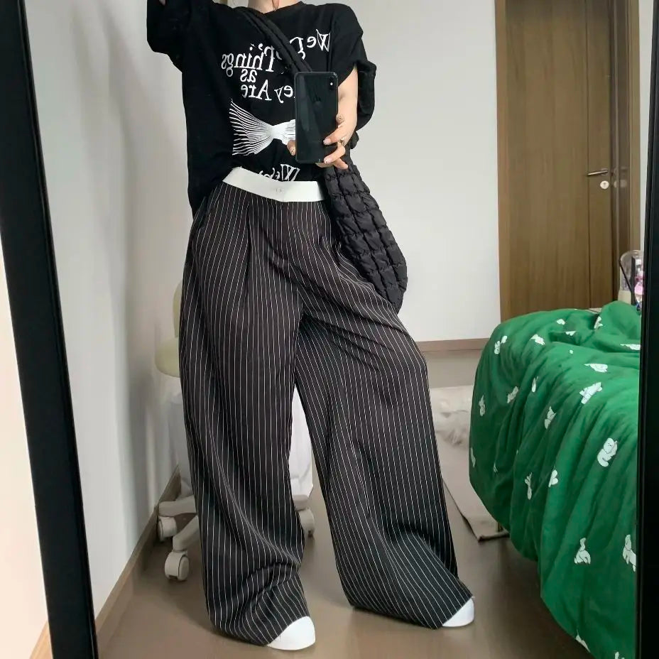 Wide Leg Striped Pants 