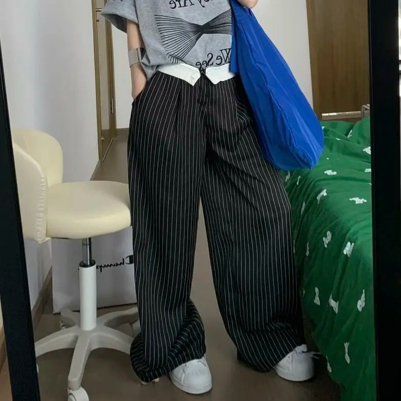 Wide Leg Striped Pants 