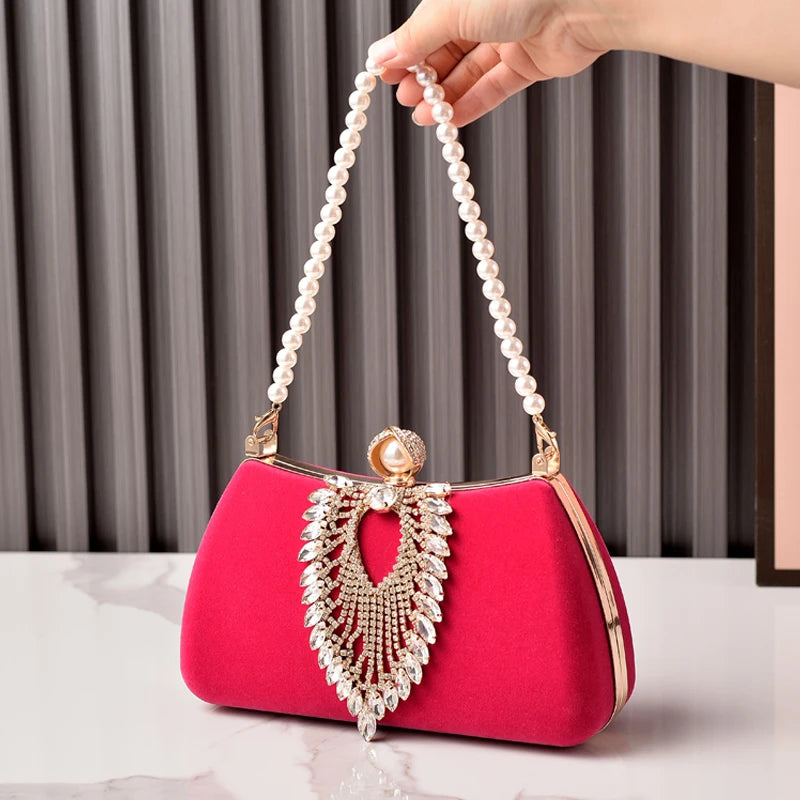 Diamond Pearl Crossbody Handbag 