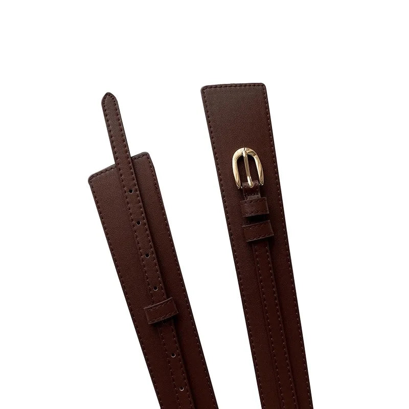 Dual Belt Ladies Wide Elastic Waist Belt