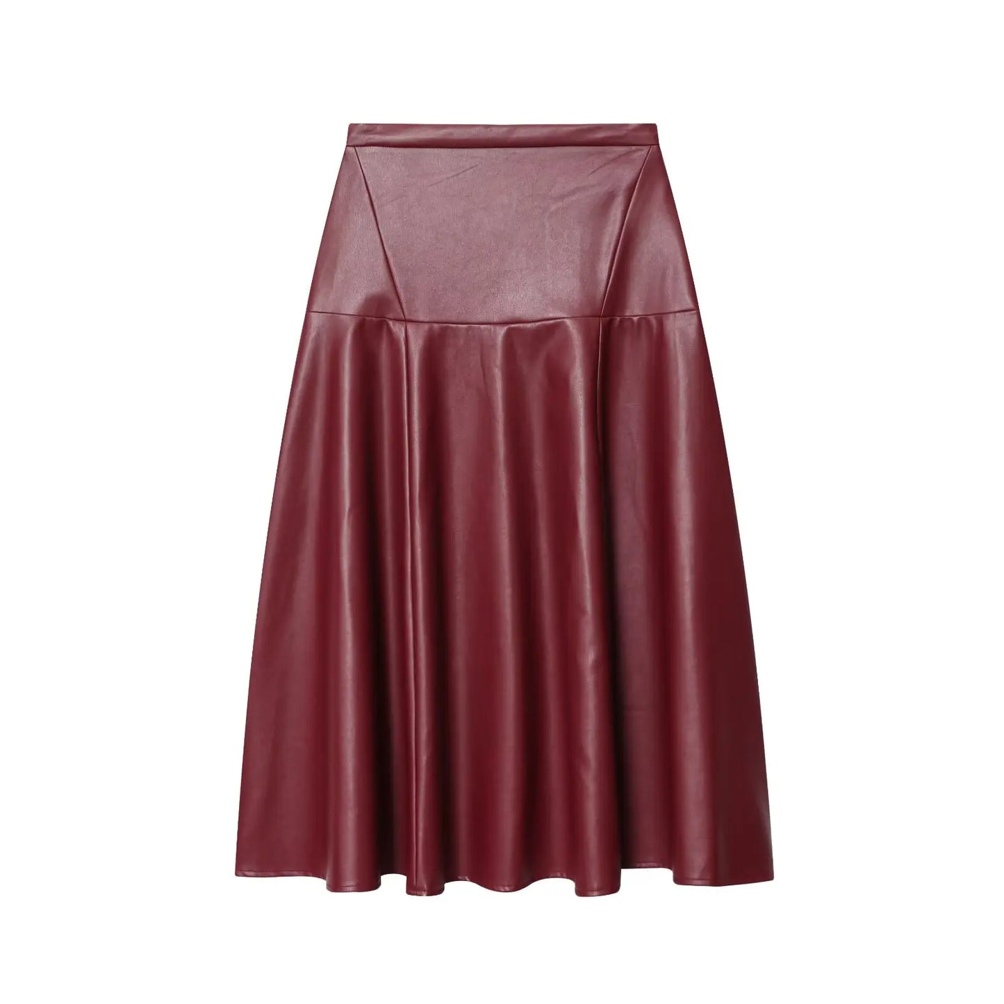 PU Leather Skirt Fashion Long 