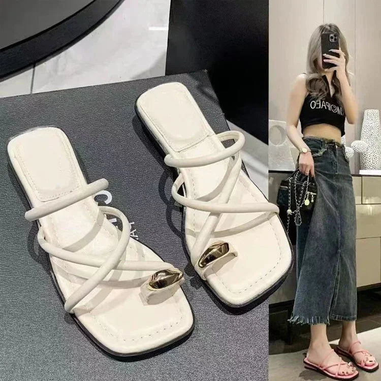 Wrapped Strap Toe-Ring Sandals