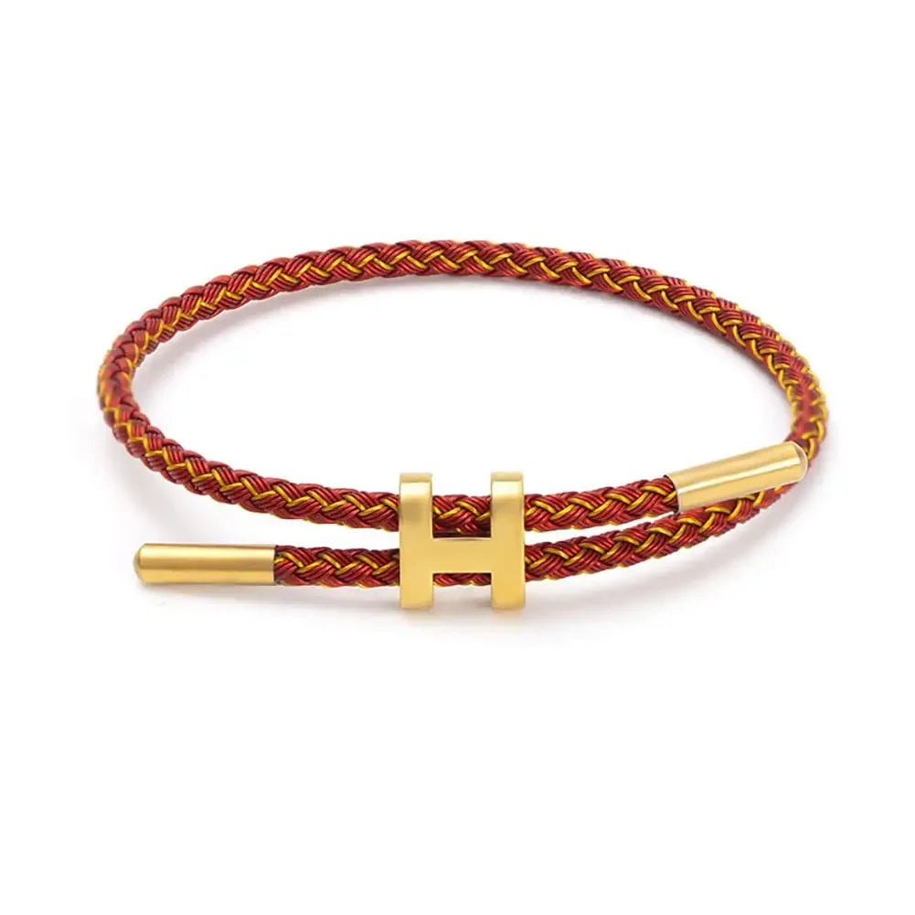 Braided Cord "H" Buckle Bracelet