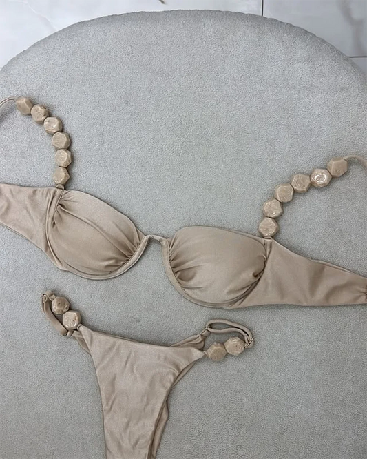 Stone Strap Bikini Set 