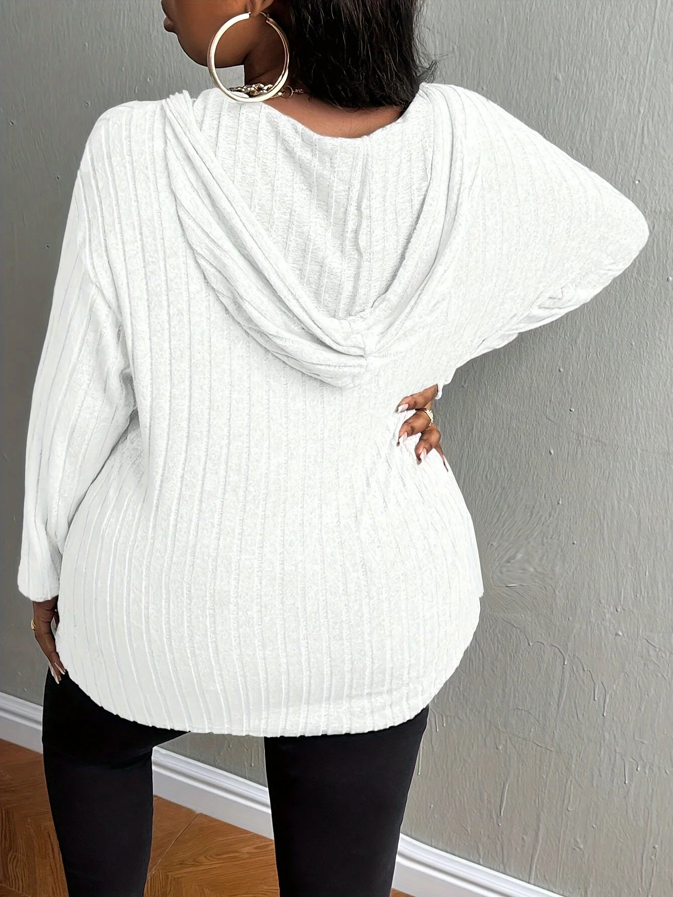 Plus Size Half-Zipper Hooded Sweatshirt 