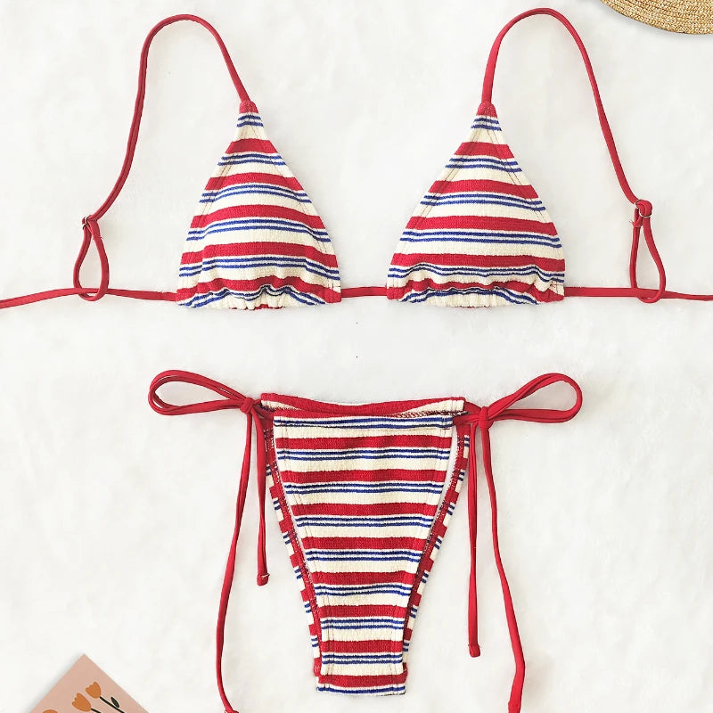 Striped Bikini Set