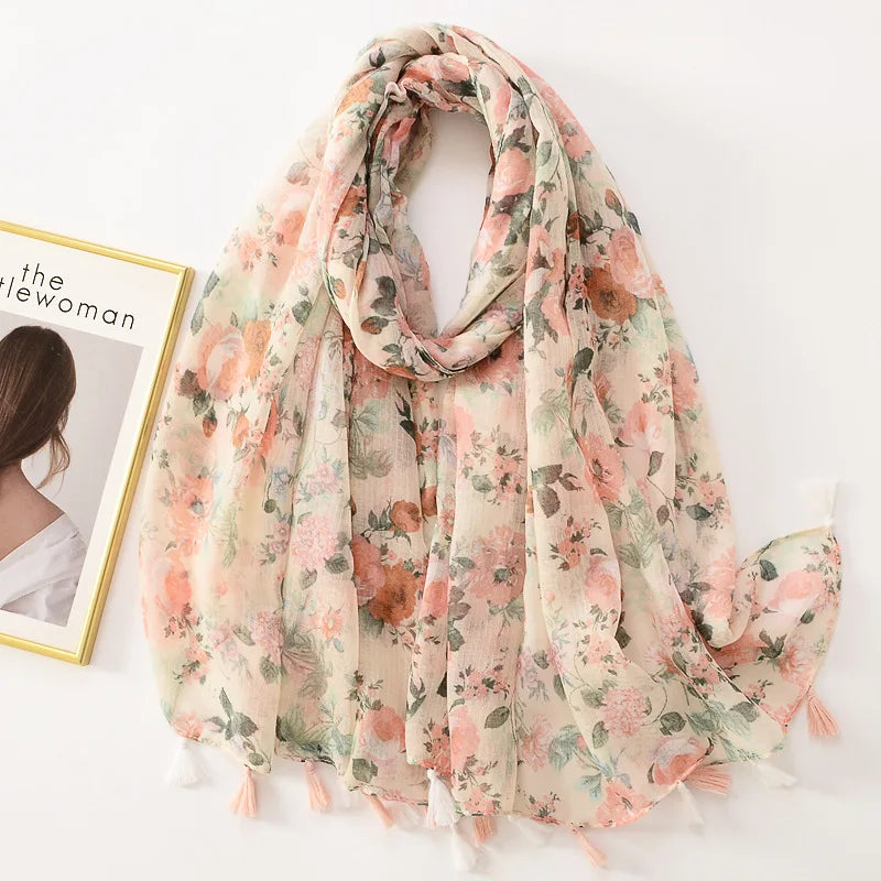 Luxury Flowers Woman Scarf