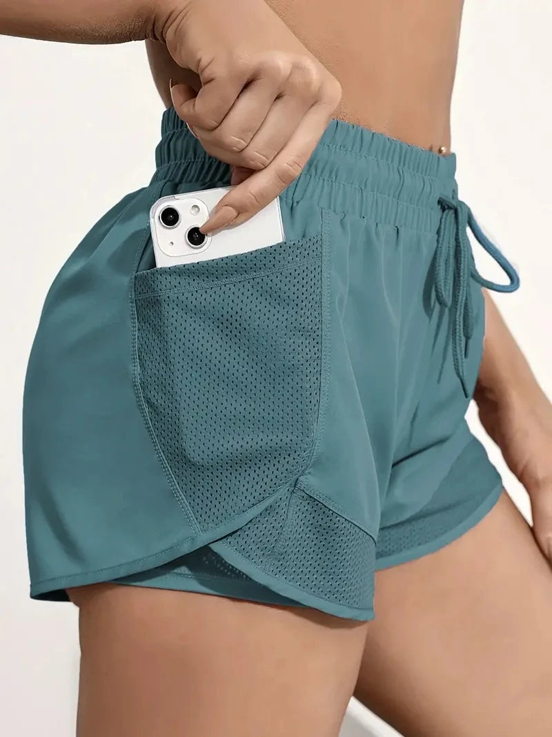 Fake Two-Piece Running Shorts