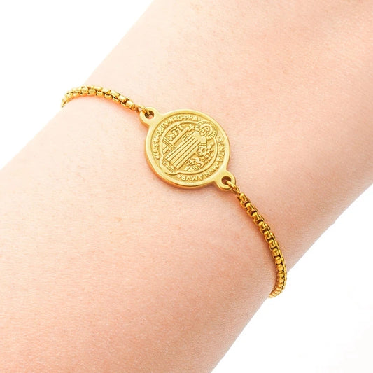 Saint Benedict Medal Adjustable Bracelet