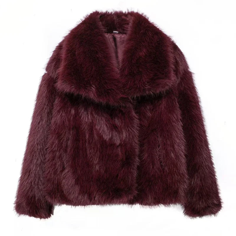 Plush Fluffy Winter Coat for Women 