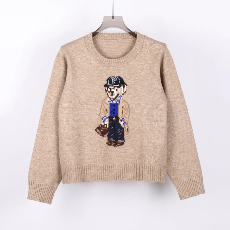 Crochet Bear Knit Sweater 