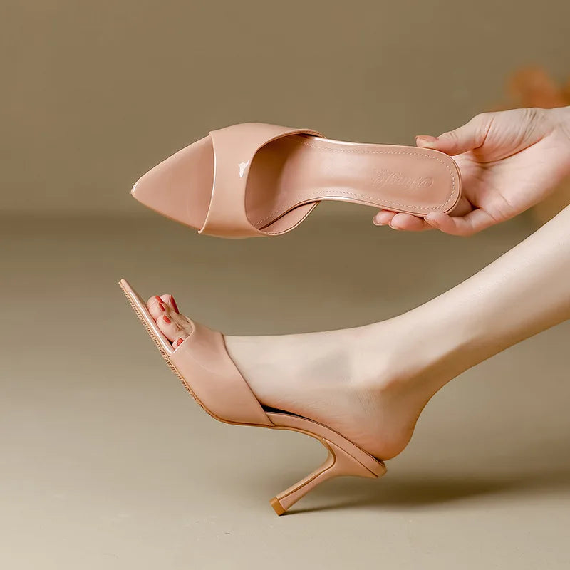 Pointed-Toe Slip-On Heels