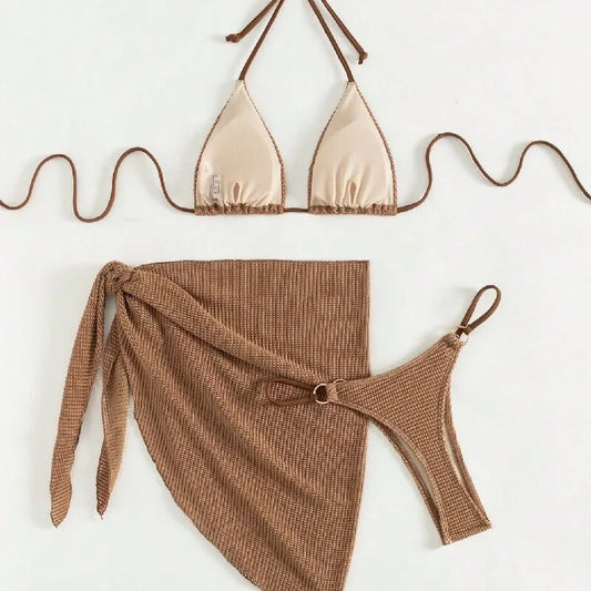 Bikini Skirt 3-Piece Swimsuit