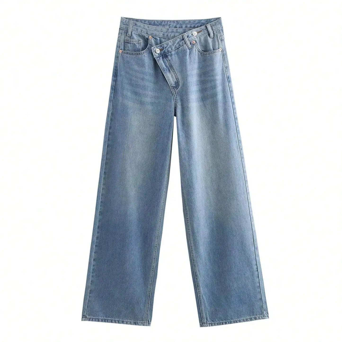 Asymmetrical Waistband Wide-Leg
