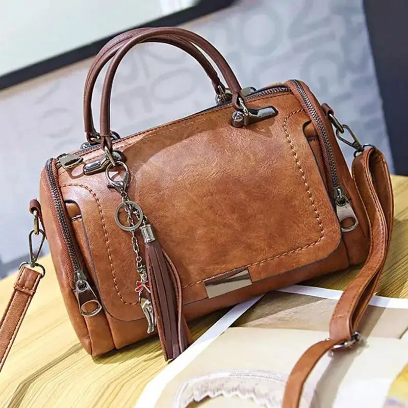 Vintage Wanderlust Barrel Bag