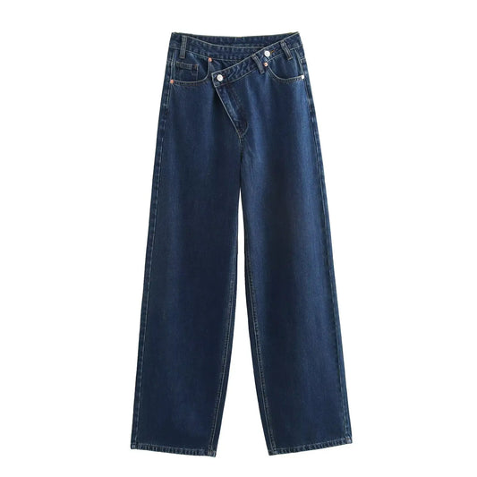 Asymmetrical Waistband Wide-Leg