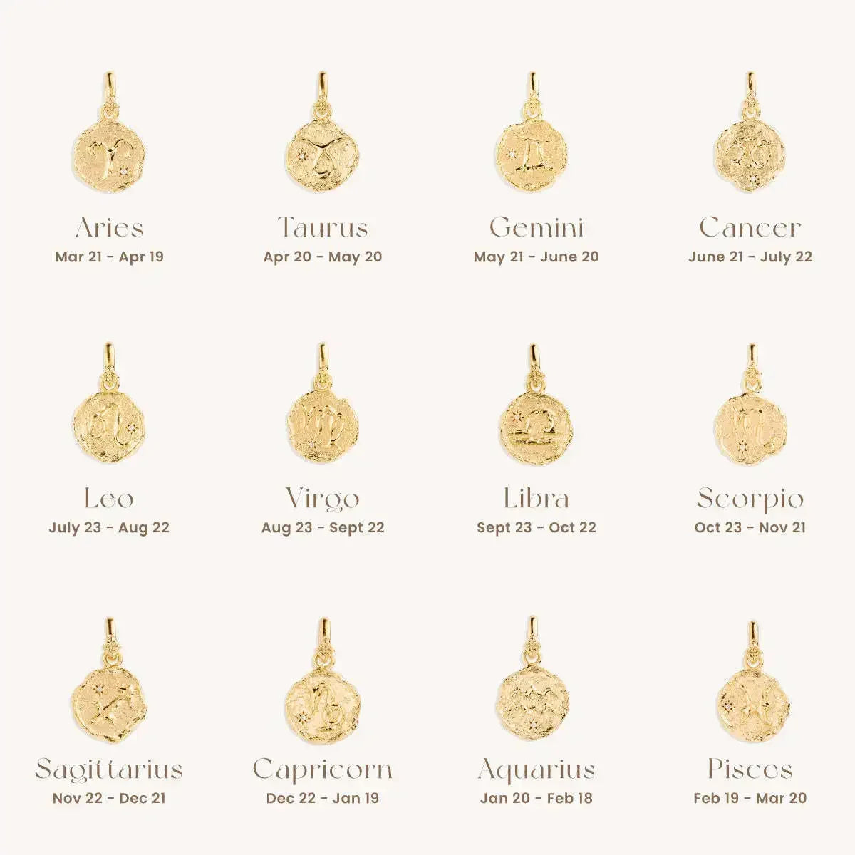 Zodiac Sign Pendant Necklace 