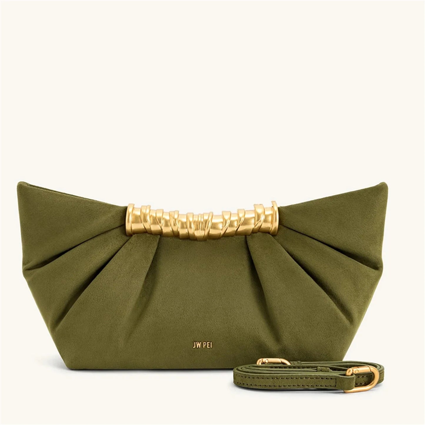 Sculptural Ruched Clutch Bag