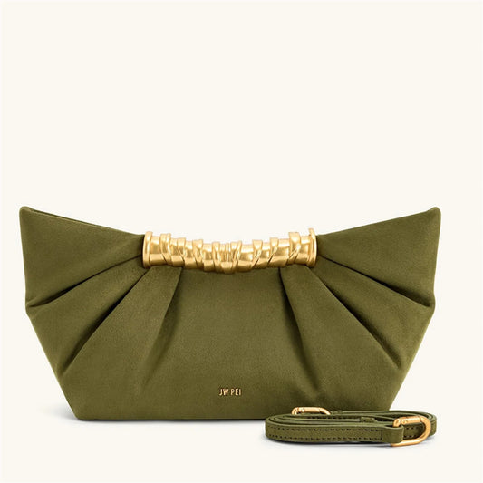 Sculptural Ruched Clutch Bag