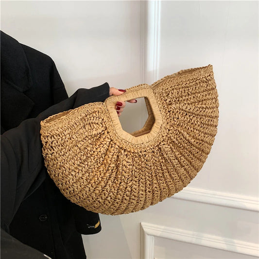 The Crescent Woven Handbag