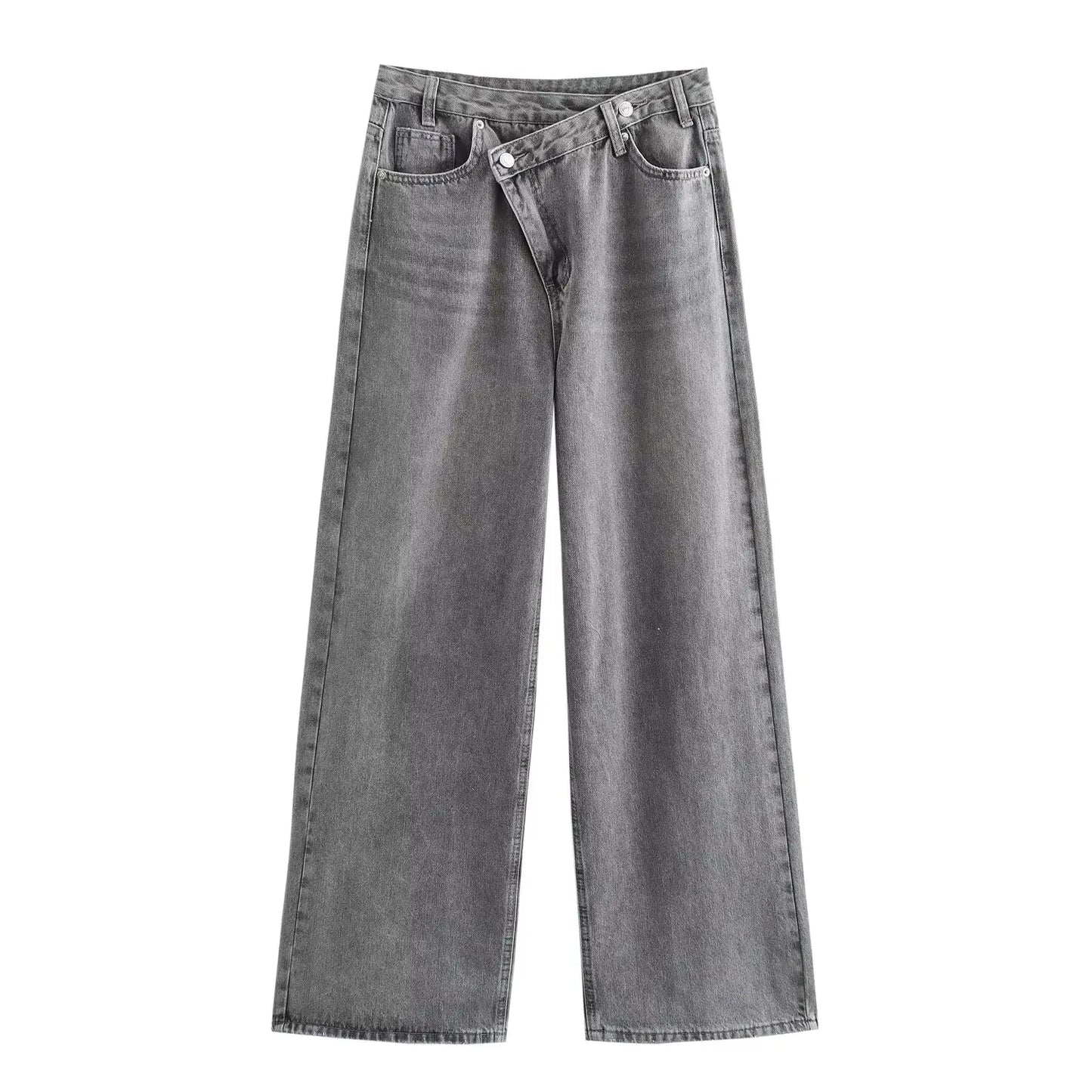 Asymmetrical Waistband Wide-Leg