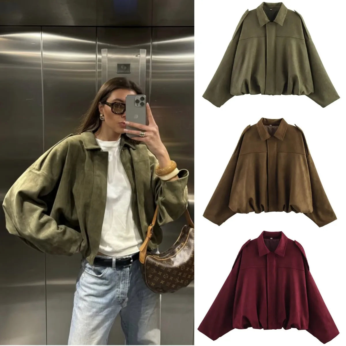 Women’s Suede Bomber Jacket