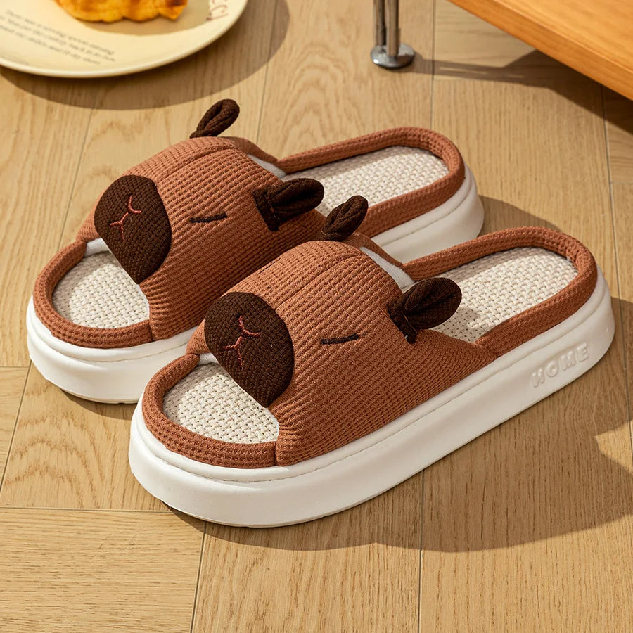 Teddy Bear Platform Slippers