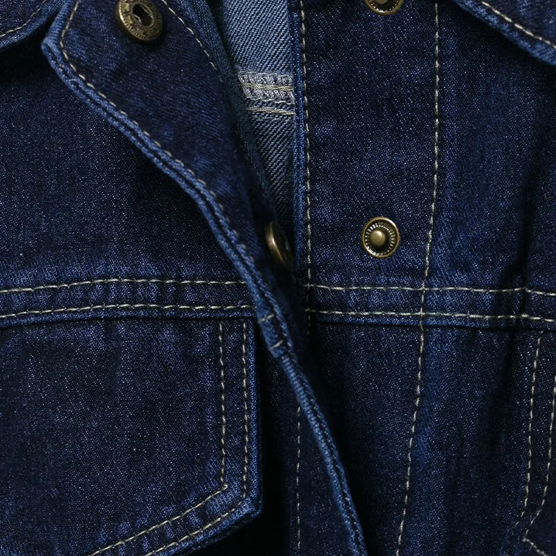 Long Sleeve Denim Blouse with Belt 