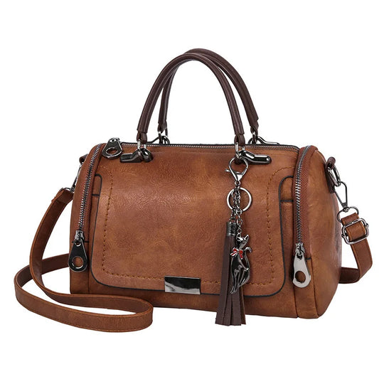 Vintage Wanderlust Barrel Bag