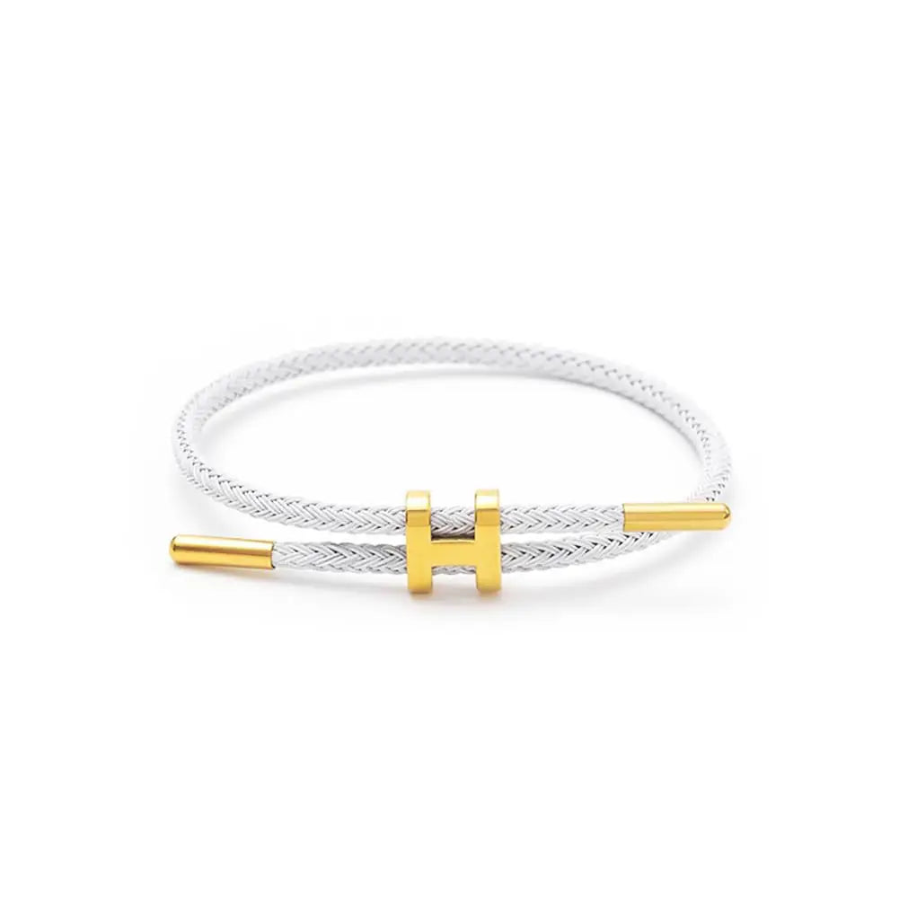 Braided Cord "H" Buckle Bracelet