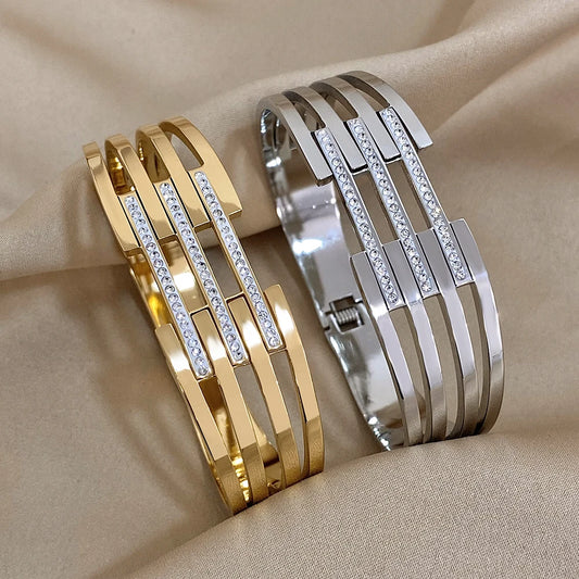 Chunky Rhinestone Bangle Bracelet